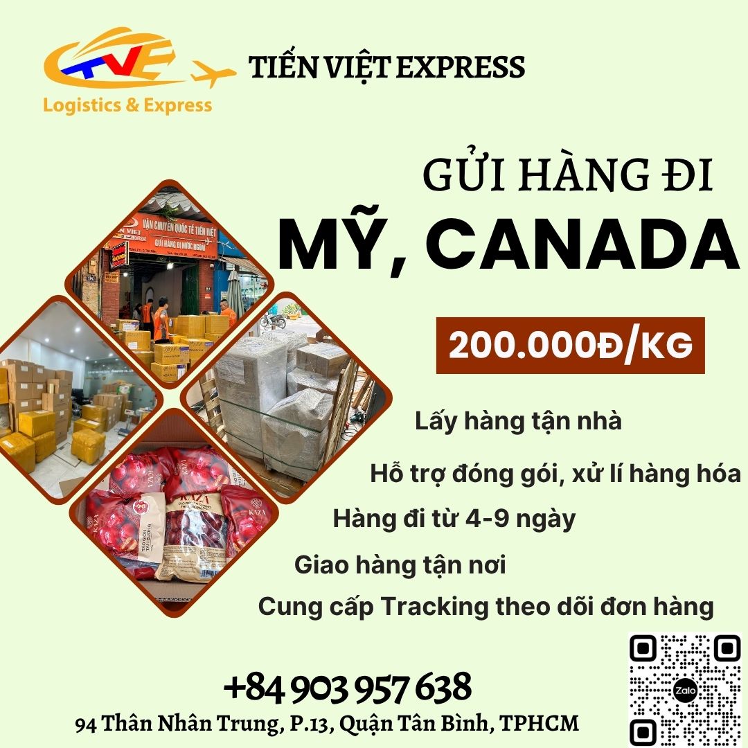 Gửi hàng đi USA, Canada - Tiến Việt Express